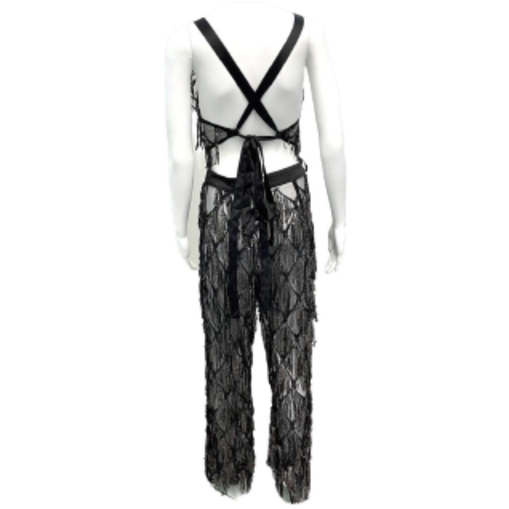 Fashion Nova black Only VIP Status jumpsuit NWT size S - Picture 3 of 6